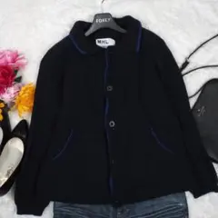 Y5150*最高級☆MHL.エムエイチエル☆極上ウール☆ジャケット☆紺ネイビーL