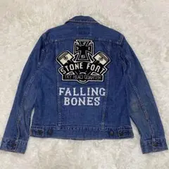 【希少】美品 フォーリングボーンズ ストーンフォート スタジャン 42 黒 ワンフォークロージング 1111clothing ワッペン刺繍 袖PU