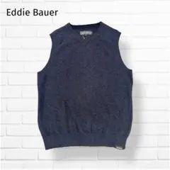 Eddie Bauer エディバウアー ニットベスト【XS】ネイビー 麻 綿