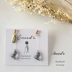 ▪ハート♡チャーム×メタルチャームピアス／イヤリング