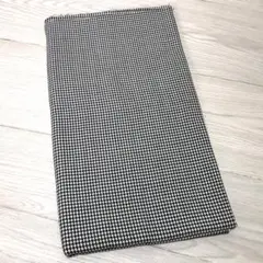 【新品/未使用】ハンドメイド 素材0.7m ハウンドトゥース生地 白x黒