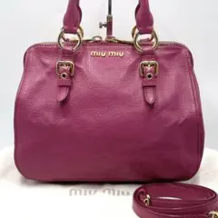 【美品】ミュウミュウ マドラス 2way ショルダーバッグ ピンク レザー