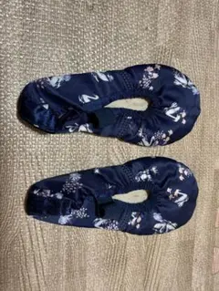 チャコットバレエシューズ 花柄ネイビー バレエシューズ 滑り止め付き