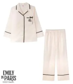 EMILY IN PARIS パジャマセット クリーム フラワープリント肌側起毛セットアップ(S/M ピンク): PEACH JOHN