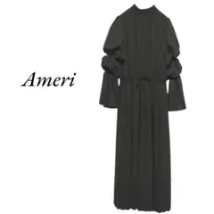 Ameri　UNDRESSED ２WAY PLEATS DRESS　黒　アメリ