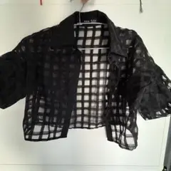 SHEIN ブラック チェック柄 半袖シャツ