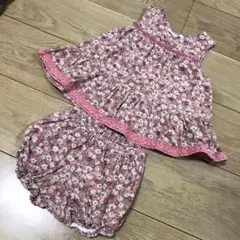 メゾピアノ 花柄 セットアップ 80 美品 コーデュロイ