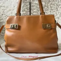 Salvatore Ferragamo ショルダーバッグ ハンド 2way 茶