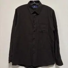 REGATTA CLUB Lメンズ黒い長袖シャツ 胸ポケット付き