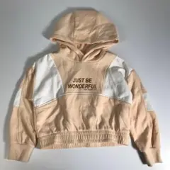 子供服 116㎝ ZARA パーカー ショート丈 ダンス クリーム色F1A374