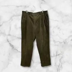 【クロコダイル】コーデュロイ　スラックス　オリーブグリーン　シンプル　秋冬　91