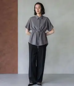 crewre／クルーレ セミドルマンドロストデザインシャツtaupe gray