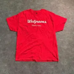 【Hanes】両面プリント　アメカジTシャツ　赤　古着usedSM70