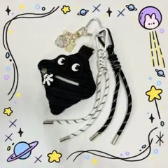 No.502じゃらじゃらキーホルダー　パラコード　モンスター　ジップポーチ