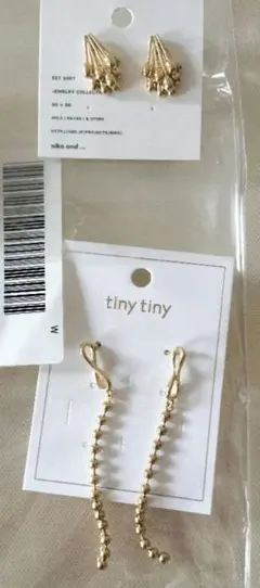 2点セット ロングピアス & niko and... フラワーモチーフピアス
