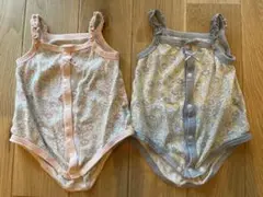 ベビー肌着 花柄 フリル付き 2点セット