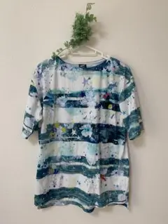 (K-40) スカラーパリティ　総柄ボーダーTシャツ