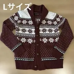 LOCK HEAVEN Lサイズ　赤茶　ニットカーディガン　あったか　冬