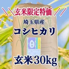 新米 玄米限定特価 令和4年 埼玉県産 コシヒカリ 玄米 30kg 送料無料