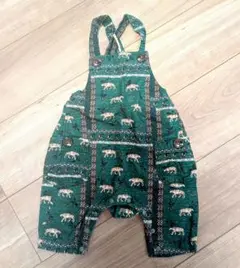 Ocean＆Ground 虎柄 緑色オーバーオール 70cm