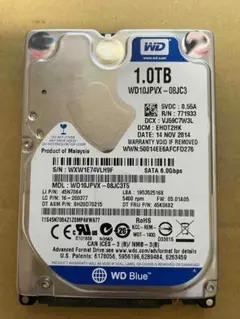 使用時間4452h WDC 2.5インチHDD 1TB 厚さ9mm 動作確認済