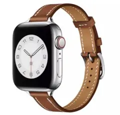 ブラウン レザー Apple Watchバンド 腕時計 スリムバンド 茶色