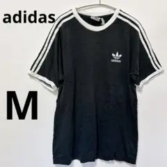 adidas アディダス オリジナルス Tシャツ 【M】3ストライプ ブラック