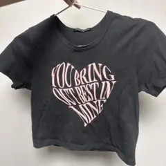 SPRAY PREMIUM ハートプリント クロップドTシャツ