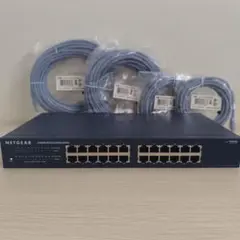 NETGEAR ProSafe 24ポートスイッチと未使用Lanケーブル4本