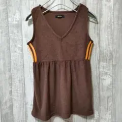 【リップスライド】＊ノースリーブ＊M～Lサイズ＊ブラウン×オレンジ＊スポーツ
