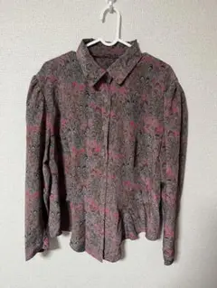 柄シャツ グレー フリーサイズ