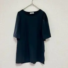 a.v.v 袖シフォンカットソー ブラック M