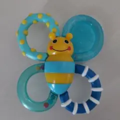sassy かみかみミツバチ　ベビー　歯固め　ラトル　おもちゃ　ブルー