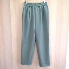 アース パンツ スラックス ストレートパンツ ゴムウエスト グリーン Lサイズ