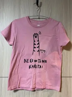 graniph 猫イラスト Tシャツ SS ピンク