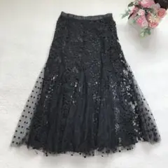 KŌ チュールスカート レース ボトム 透け感 水玉 ドット柄 シンプル 可愛い