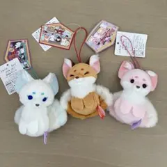 ちょコンと九尾のキツネ　ゴム紐付きマスコット3種