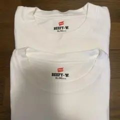 Hanes BEEFY-T XL ホワイト ロンT 2枚組