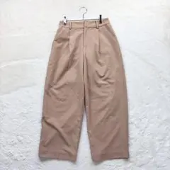 ワンウェイ【M】ベージュ系 スラックス ゆったりシルエット 秋冬 ウエストゴム