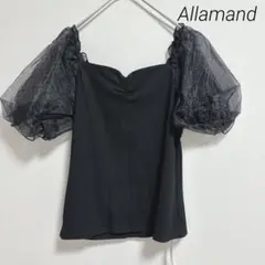 【Allamand】美品　アラマンダ　カットソー　パフスリーブ　ドット　春夏