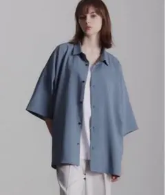 loose ドレープトロミシャツ　L