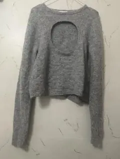 FULFIL FOR U グレー オープンネック セーター S