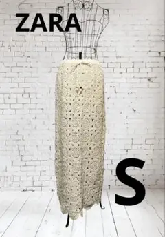 ZARA ザラ クロシェ編み ロングスカート 刺繍 サイズ S 試着のみ