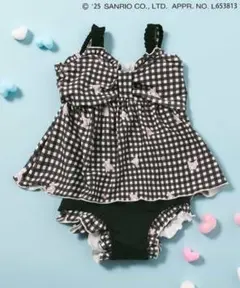 アンパサンド クロミ ギンガム リボン セパレート 水着 120cm 黒