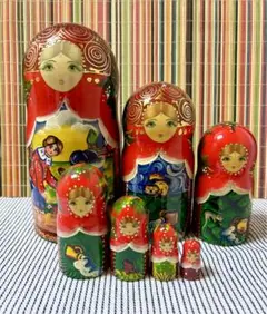 木製マトリョーシカ ロシア製 7体セット