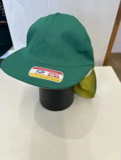 カラー帽子 緑裏黄色タレ着脱