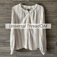 UniversalThreadガーゼ長袖シャツブラウスM プルオーバーストライプ