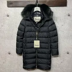 新品 HERNO ヘルノ 38 ファー ロングダウンコート ブラック ジャケット