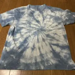 【藍染】タイダイデザイン Tシャツ 青と白