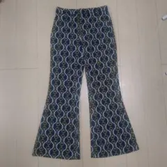 ★ZARA 総柄 チェーン柄 フレアワイドパンツ★
